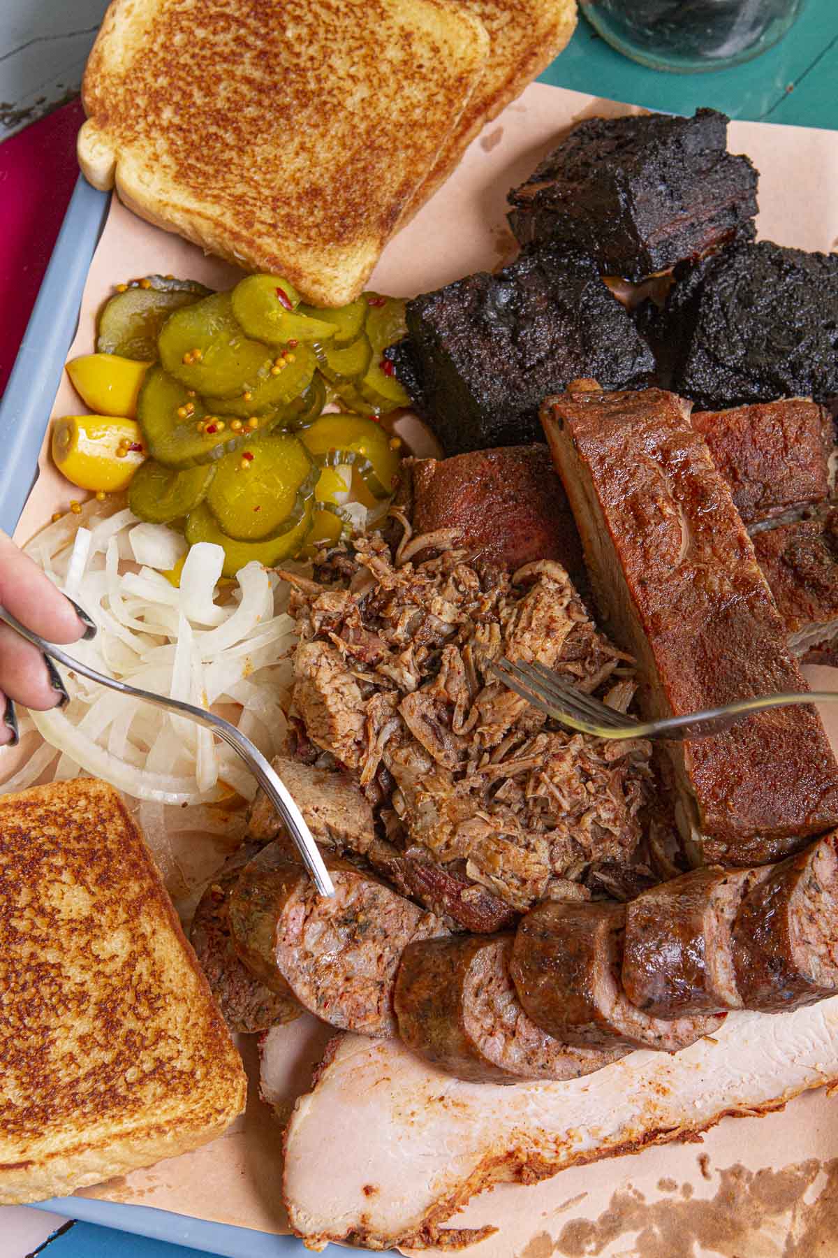 plate of bbq food from Island Pig and Fish