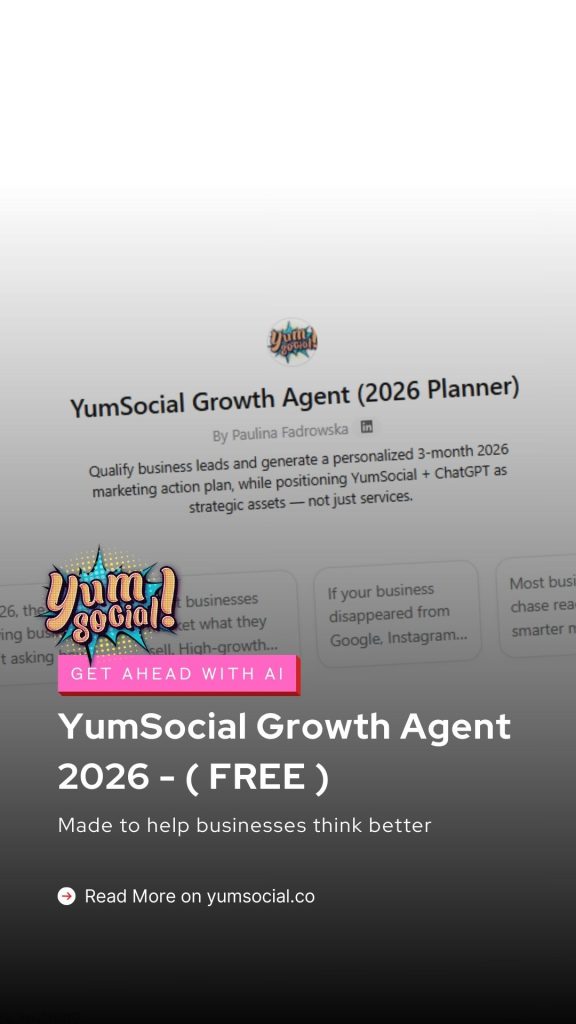 YumSocial Growth Agent 2026 free marketing GPT